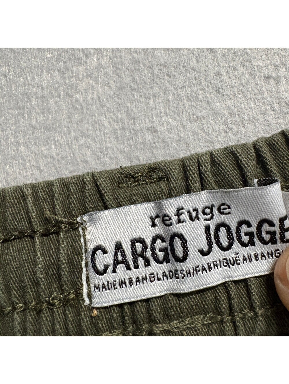 Refuge Womens Cargo Jogger Pants XS Green Elastic Waist Drawstring Pockets - Picture 3 of 13